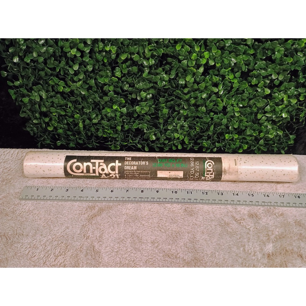 Vtg Con-Tact A-21 Self-Adhesive Plastic Shelf Liner Gold Fleck 18in x 2.8yd